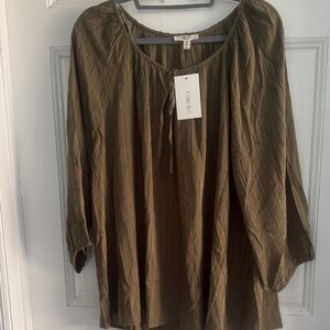 Comp Blu  Khaki Blouse for Women s 3XL new w tags